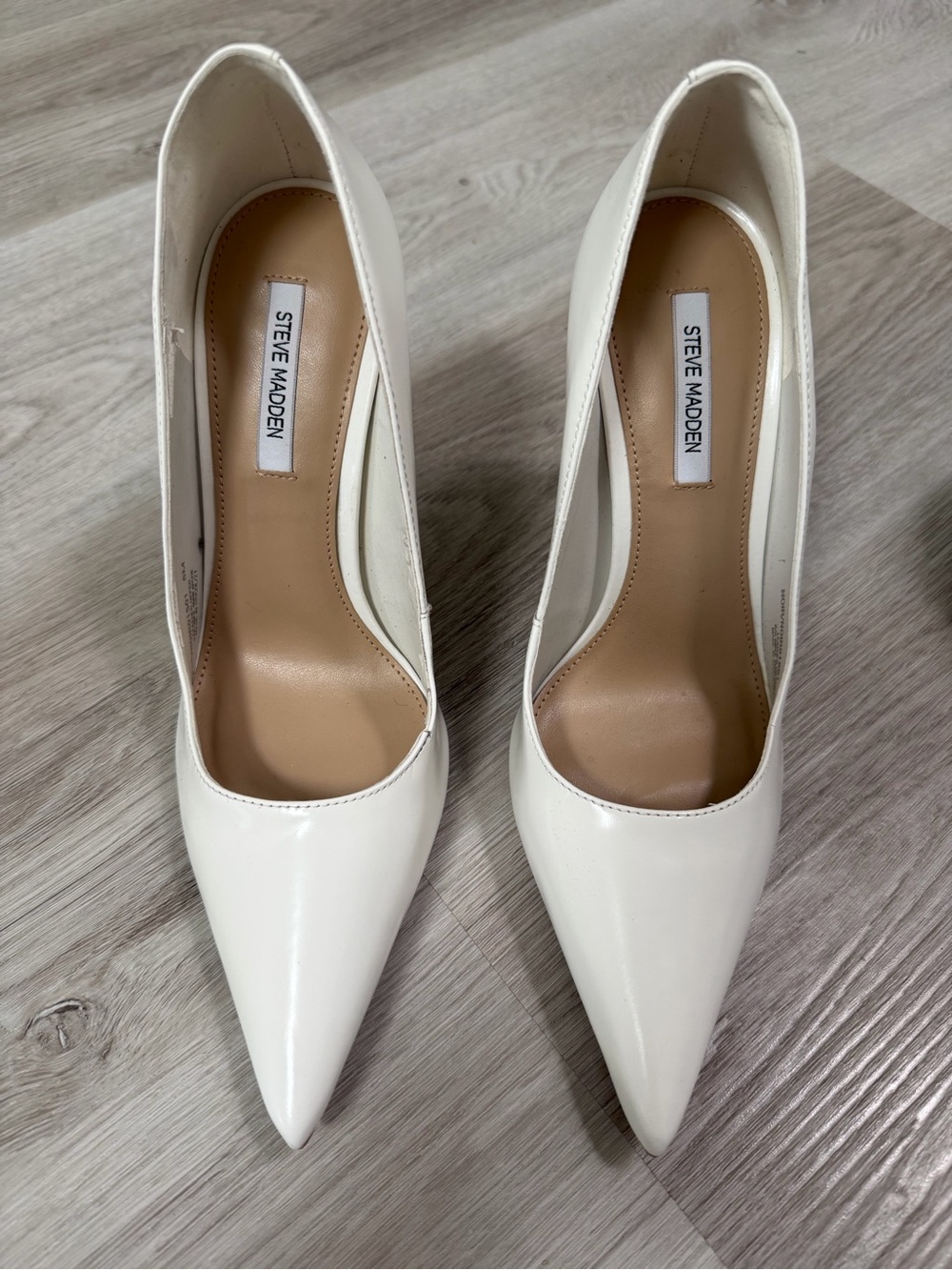 Steve Madden Noir White Leather Pumps Size 8